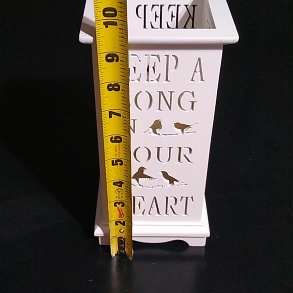 Wooden battery operated table lamp nightlight "KEEP A SONG IN YOUR HEART" DECOR - Picture 9 of 12